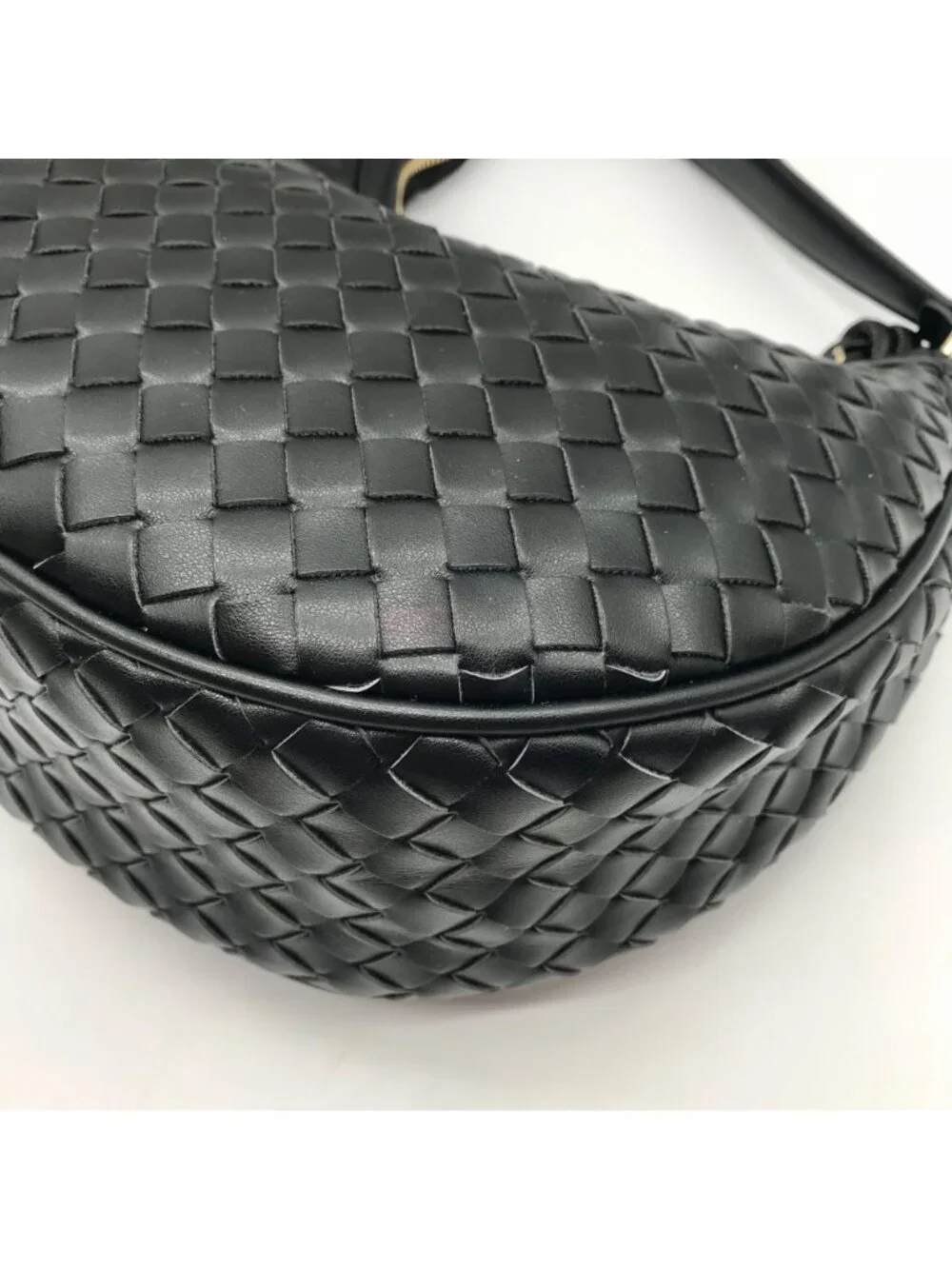 On 34th Black Woven Crossbody Convertible Satchel Bag